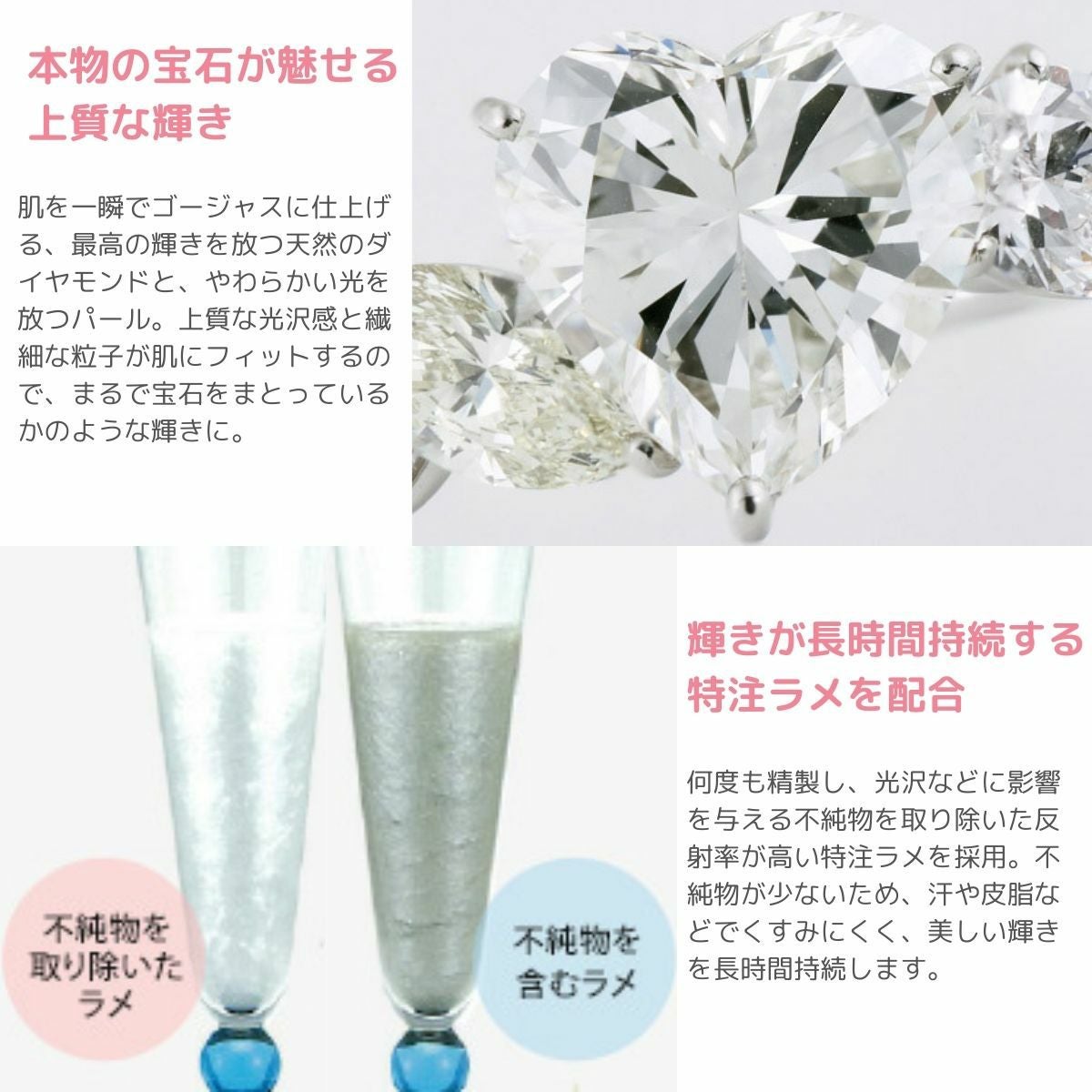 シャイニーパウダー（ボディパウダー） | 本物の宝石成分配合の煌めく